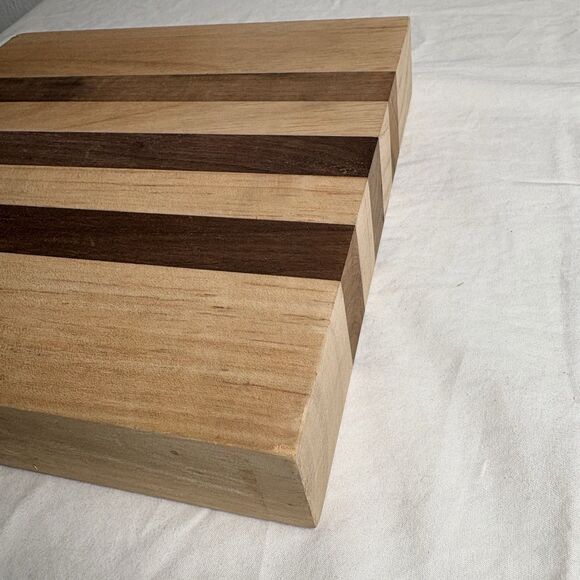 Ulu Chopping Bowl Board Medium Wood Stripe 8”x8” - Picture 8 of 16